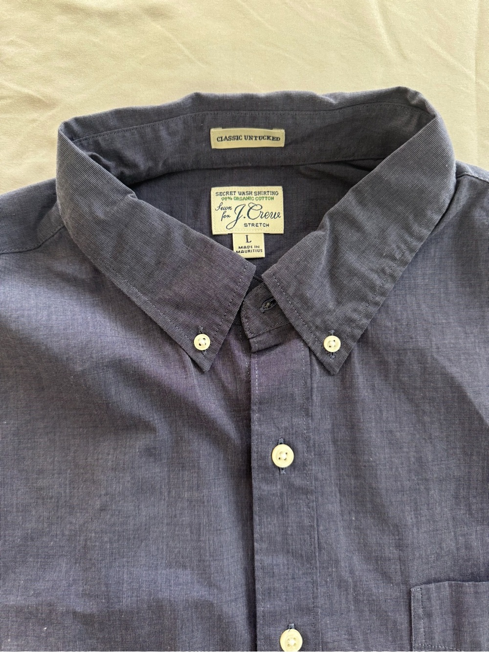 J. Crew Button-Down Shirt in Dark Blue Chambray